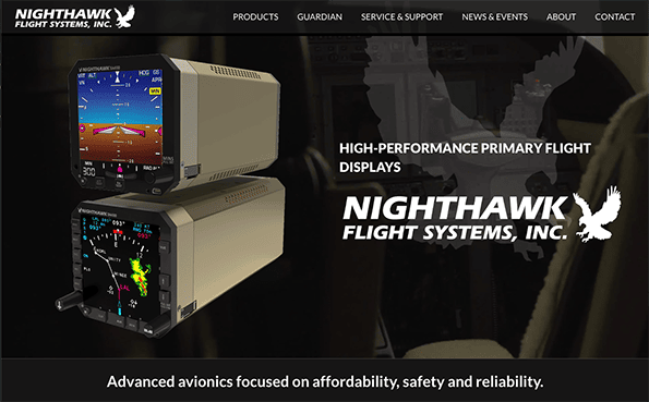 Nighthawk Flight Systems: high-performance primary flight displays and avionics homepage